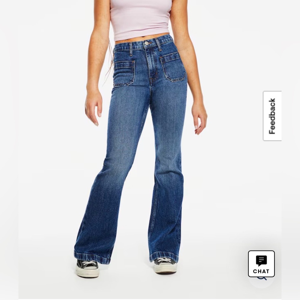 Aeropostale High-Rise Flare Jean. Womens 2 reg. Dark blue denim.